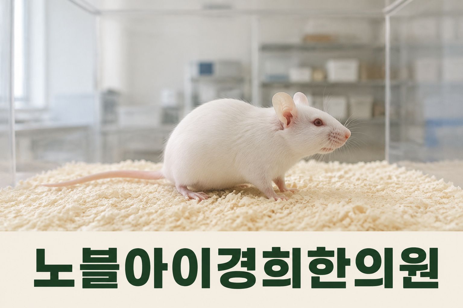동물 연구 기사의 이해를 위한 실험용 생쥐의 예시 장면