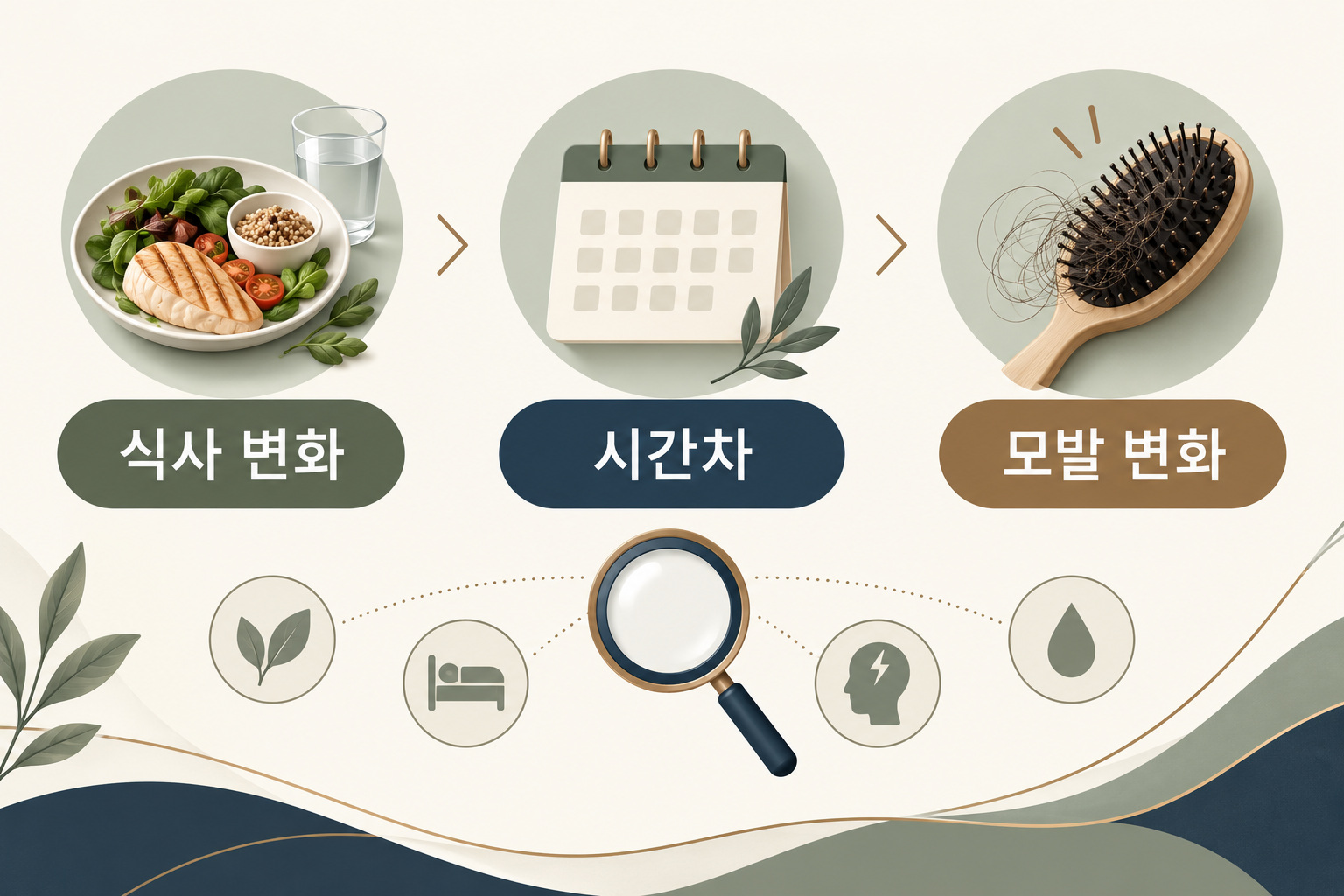 감량 속도·몇 달의 시간차·다른 탈모 원인을 함께 확인하라는 인포그래픽