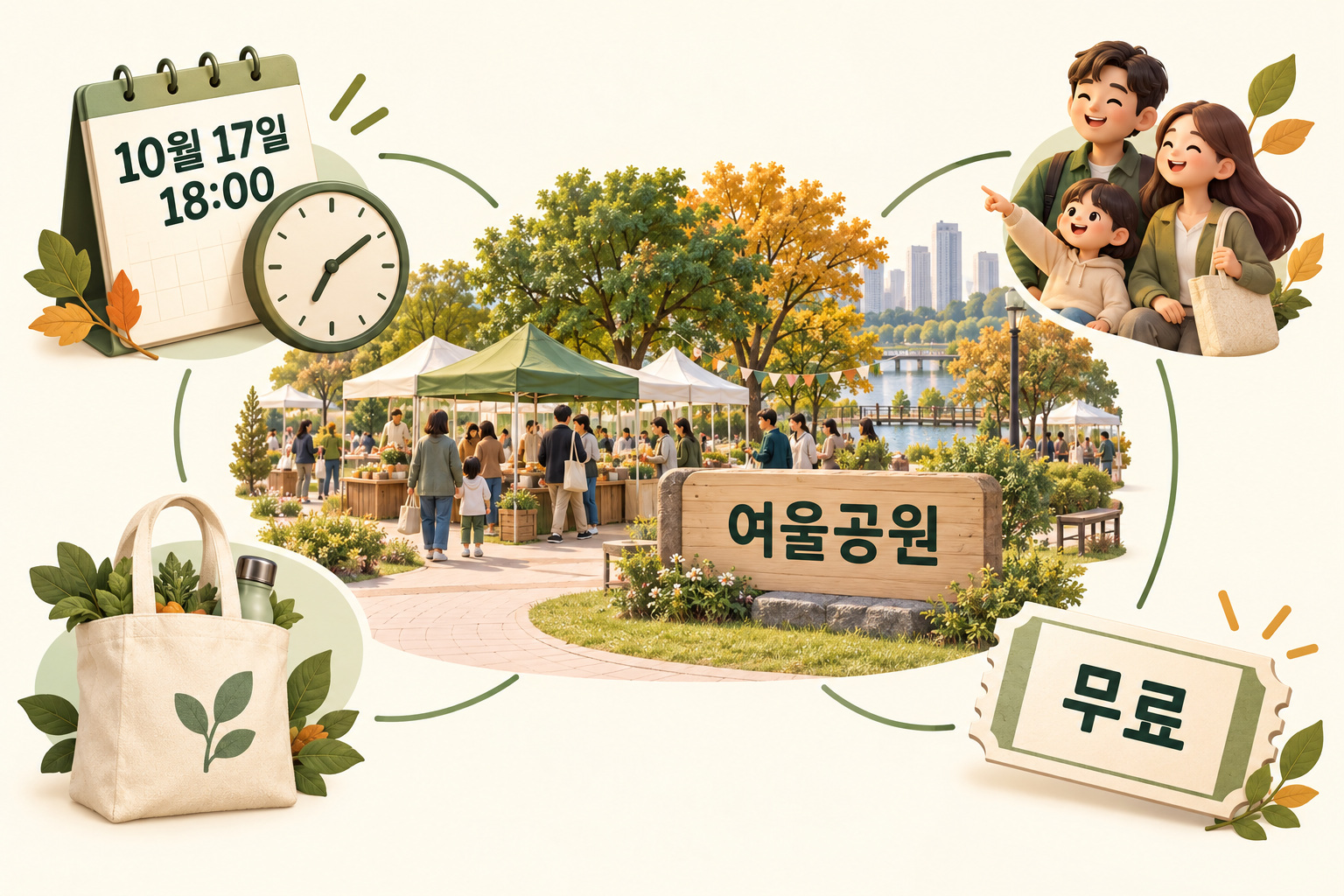 동탄에서 놀장의 10월 17일 오후 6시 신청 마감과 여울공원 장소, 무료 이용을 보여주는 인포그래픽